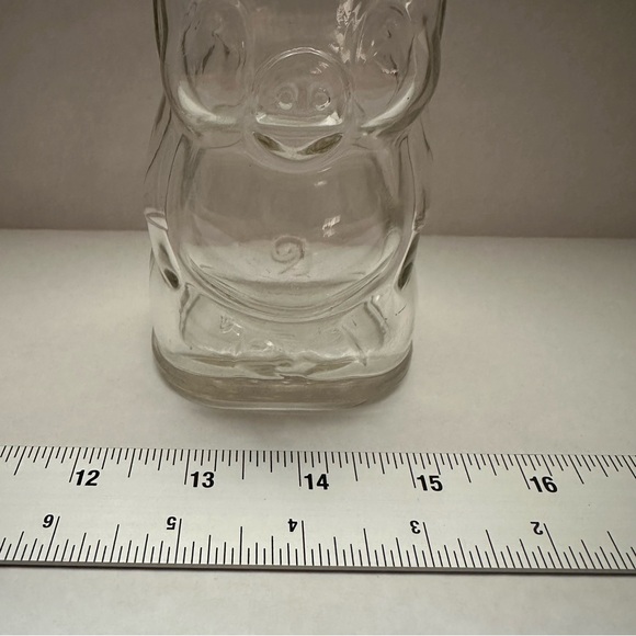 Vintage Hazel Atlas Glass Piggy Bank Brother Can You Spare A Dime? 8127 With Lid - Picture 9 of 11